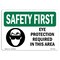 Signmission OSHA Sign, Eye Protection Required In Area, 10in X 7in Rigid Plastic, 10" W, 7" H, Landscape OS-SF-P-710-L-10601 - alternate 1